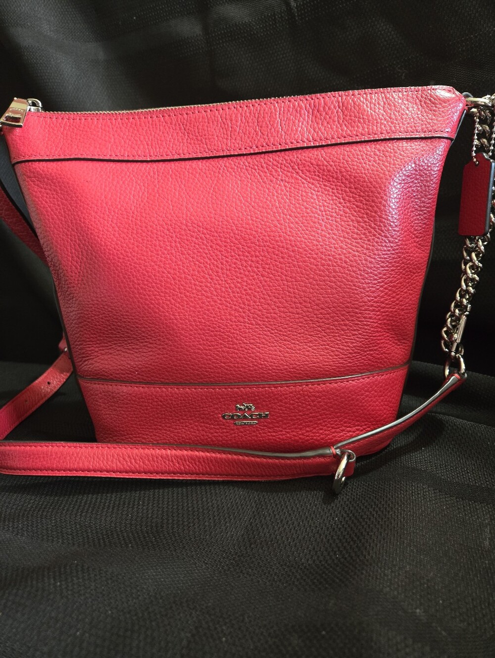 Coach Legacy Red Pebbled Leather Crossbody Bag EUC